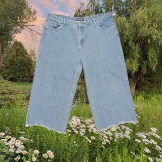Plus Size Jeans with Frilled Bottom
