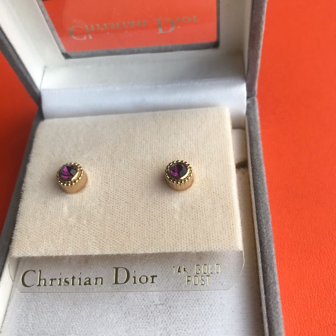 Christian dior 14k gold post earrings cheap