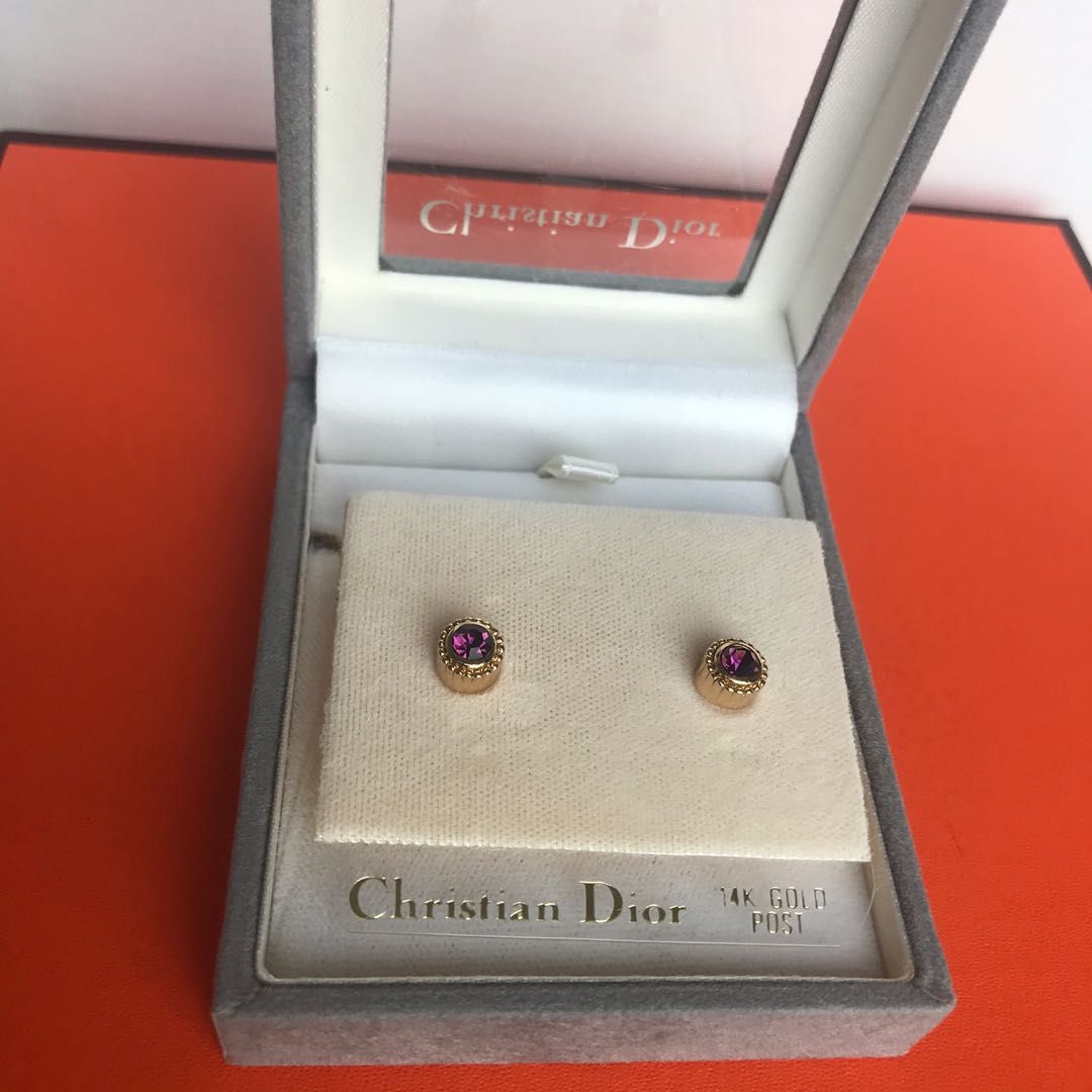 Pre loved authentic amethyst Christian Dior earrings Luxury