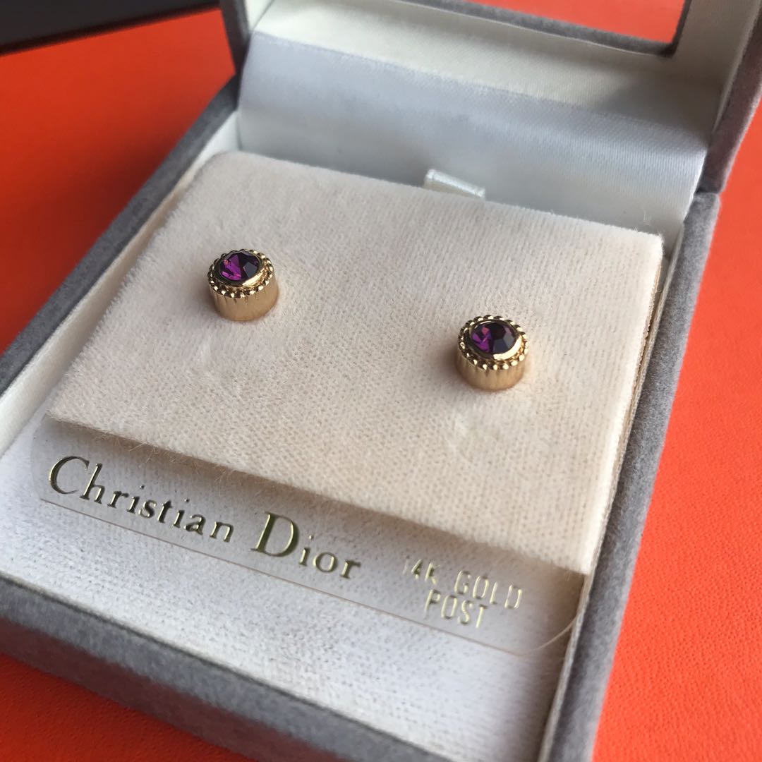 Christian dior 14k gold post earrings cheap