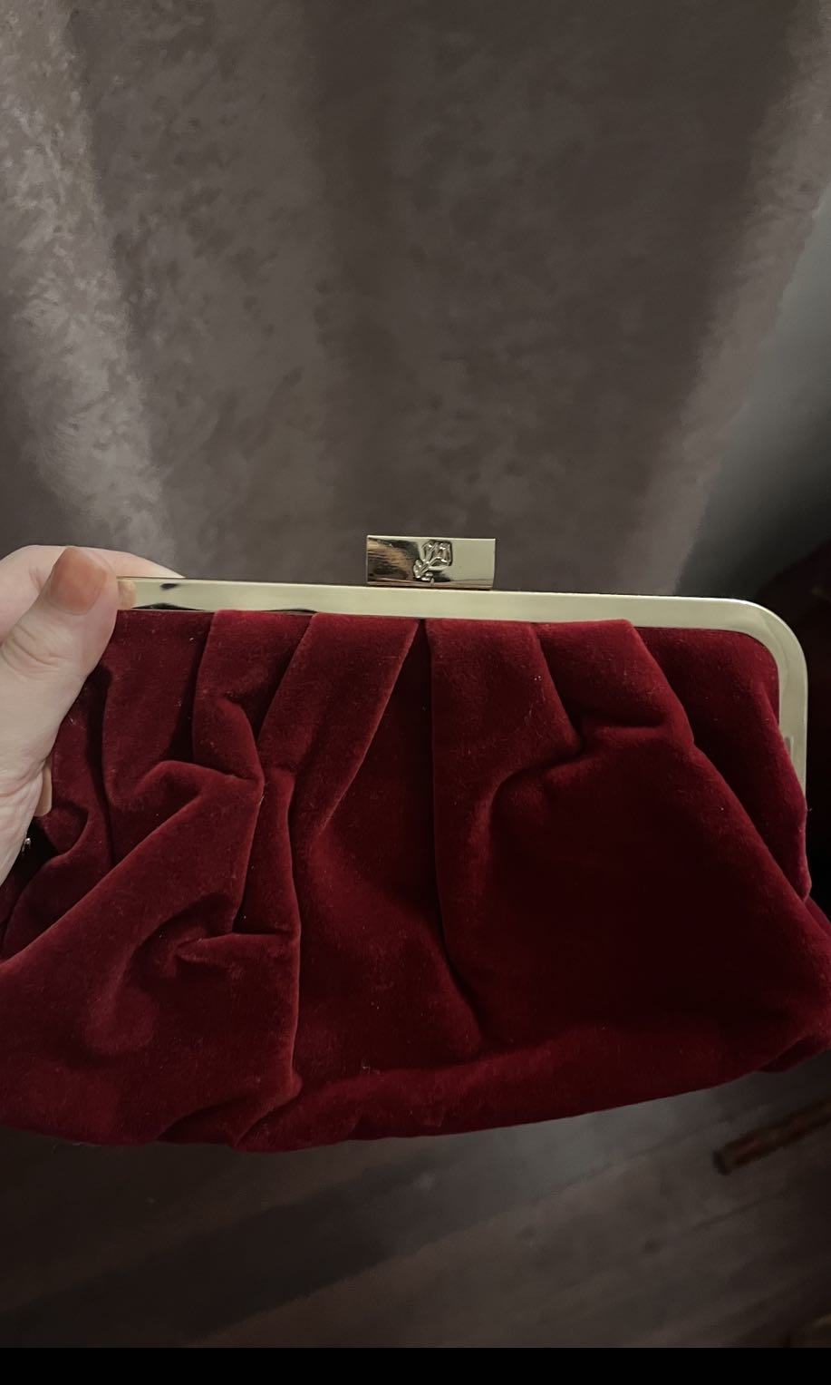 Red velvet evening bag cheap