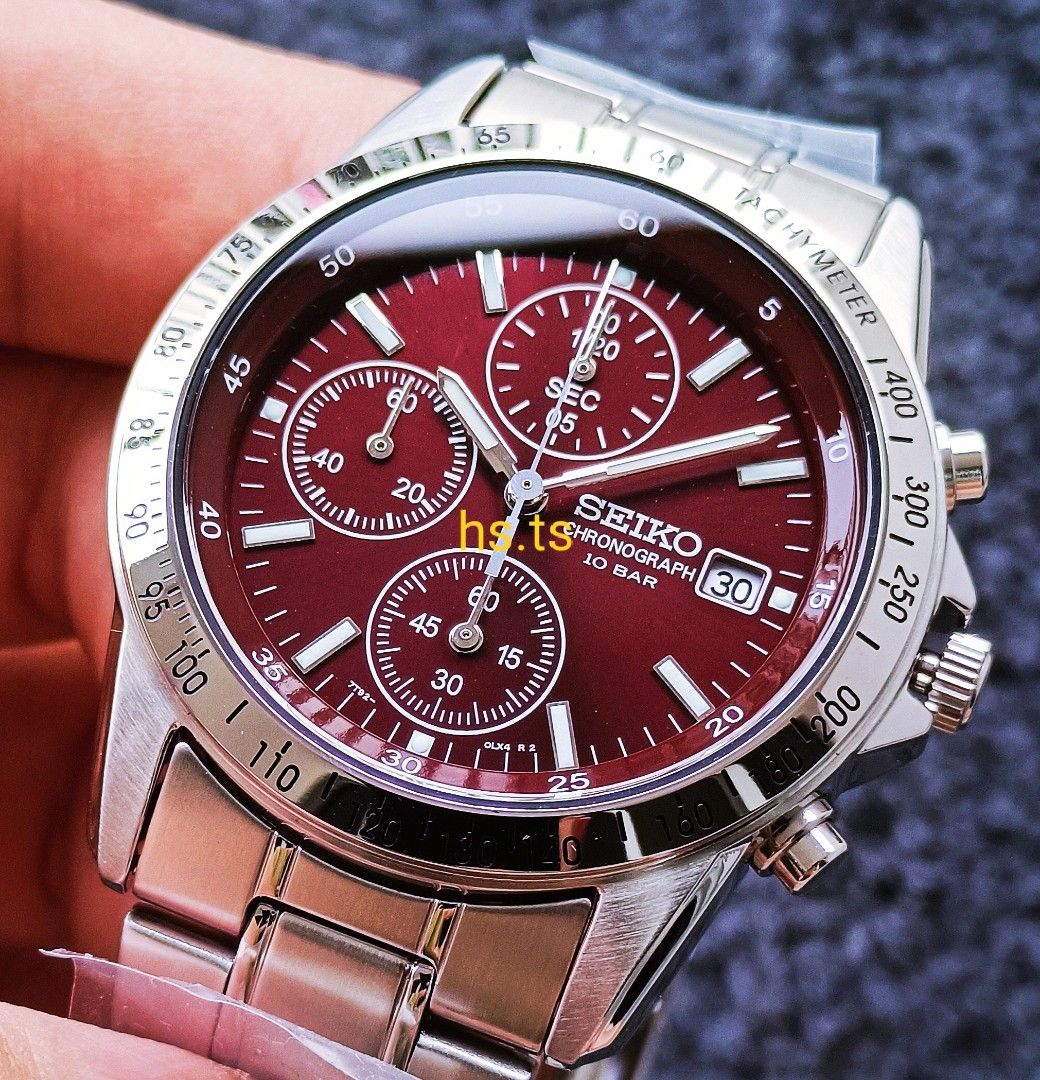 🔥Rare JDM! Seiko Burgundy Steel Chronograph Quartz Sports Watch SBTR045,  Men's Fashion, Watches & Accessories, Watches on Carousell