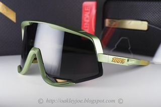 Ride 100% Percent Glendale green metallic smoke grey clear lens sunglass shades