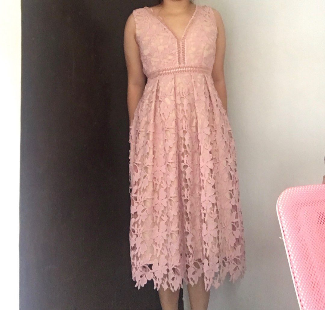 Nordstrom pink lace store dress