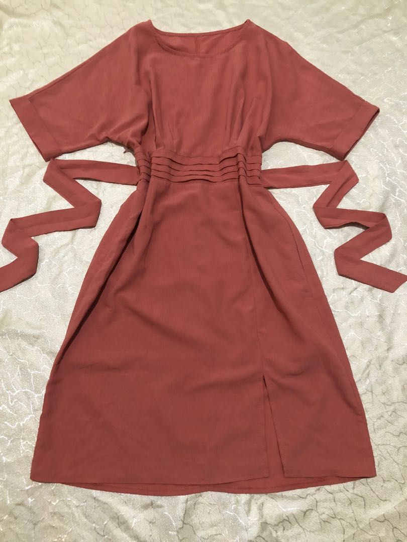 Rust color midi dress, Women's Fashion, Dresses & Sets, Dresses on ...