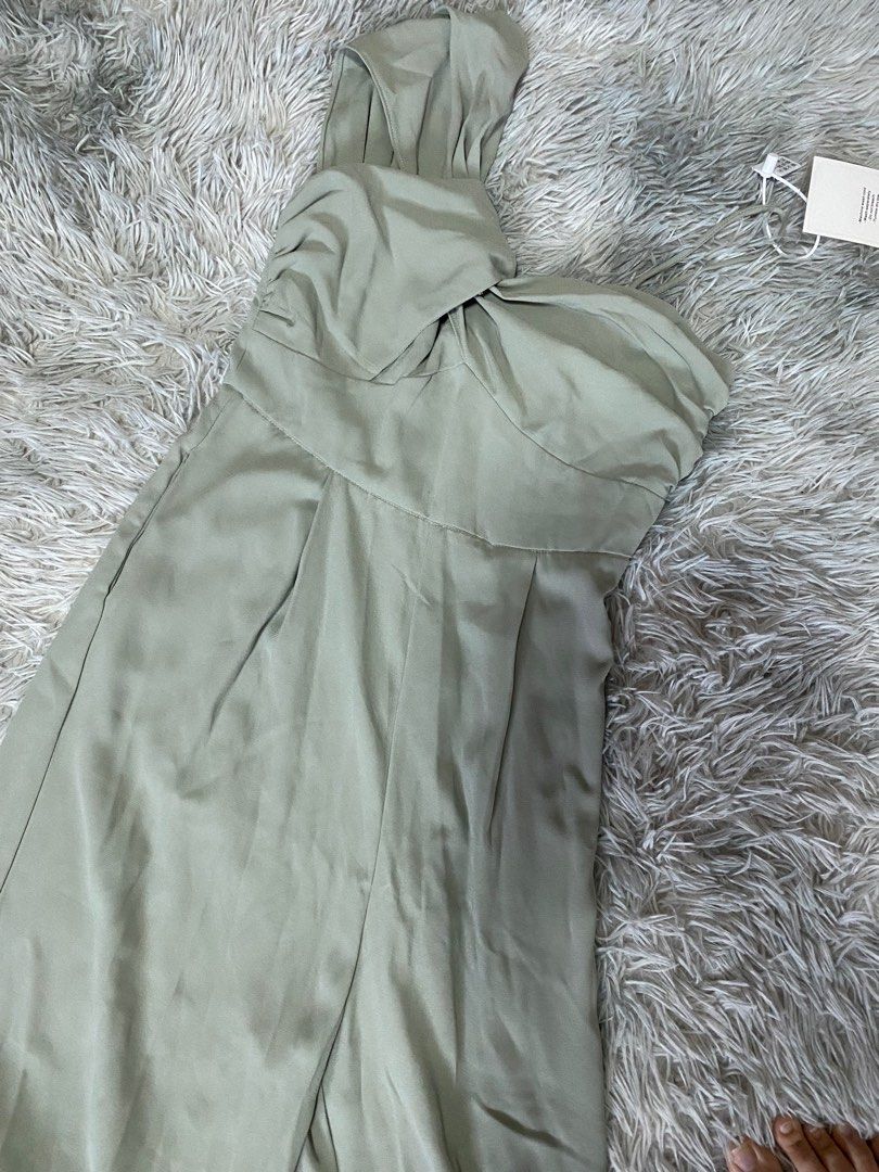 Meadow Ruffle Strap Open Back Midi Jumpsuit Sage