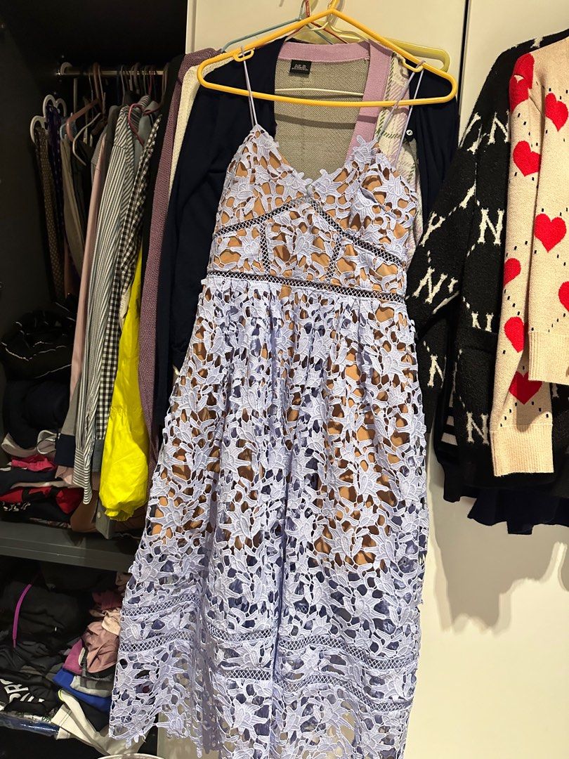 全新Self Portrait 淺紫色通花裙, 女裝, 連身裙& 套裝, 連身裙- Carousell