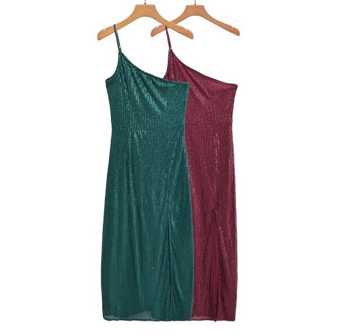 Sequin Asymmetrical Dress, Women's Fashion, Dresses & Sets, Dresses on Carousell
