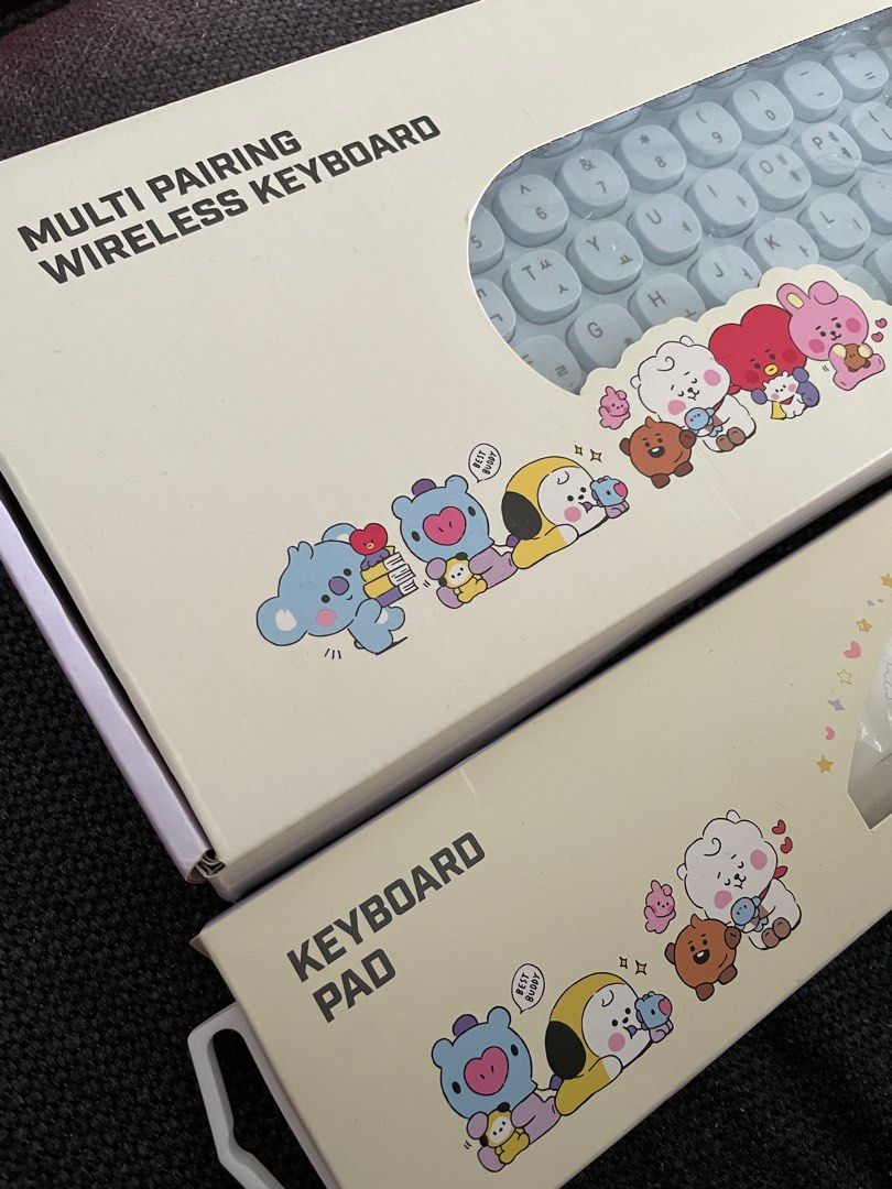 [SET]BT21 Keyboard and Pad with Free Tumbler!, Hobbies & Toys