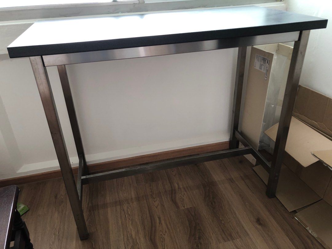 Stainless steel bar table, Furniture & Home Living, Furniture, Tables