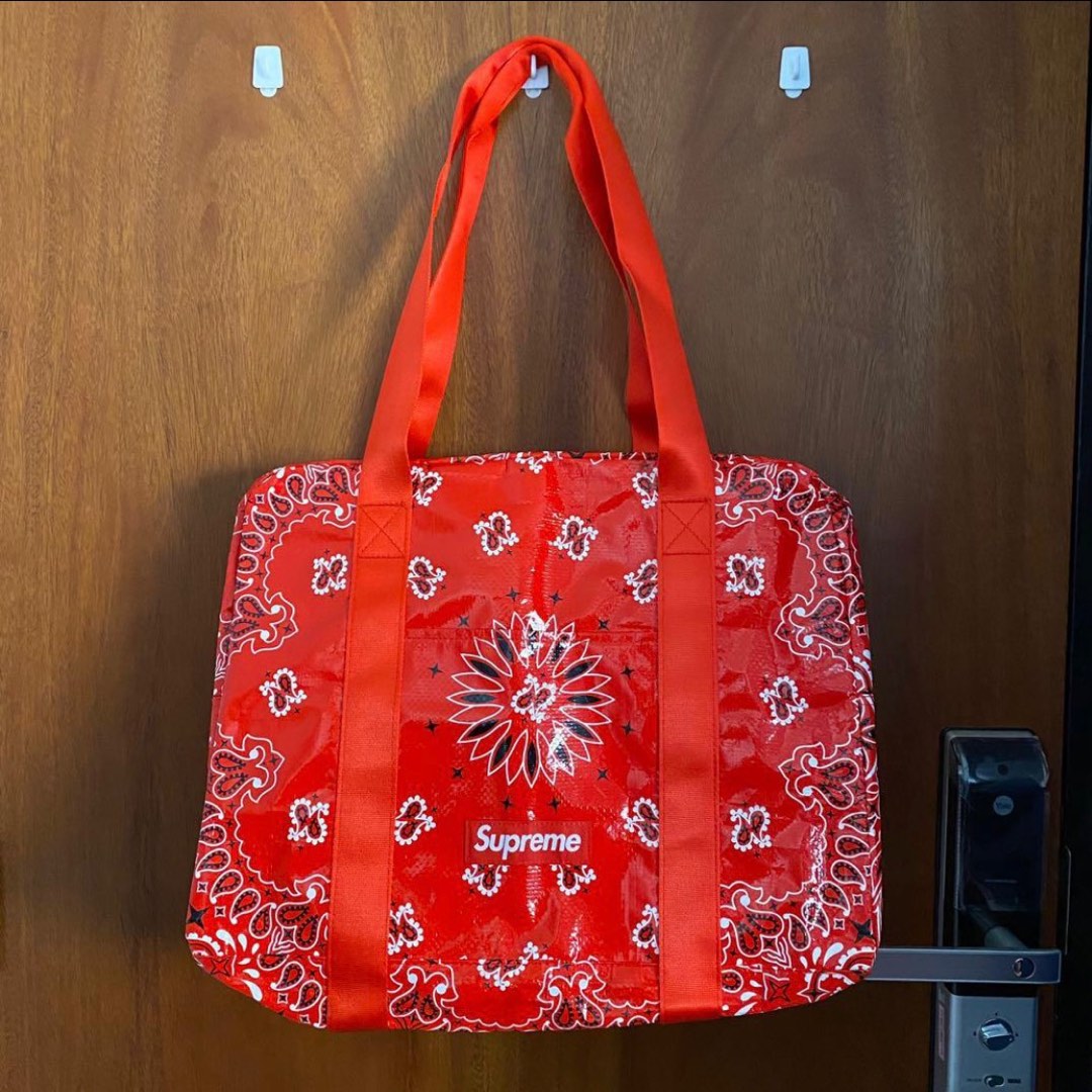 Supreme SS21 Bandana Tarp Small Duffle Bag Red, Men's Fashion, Bags