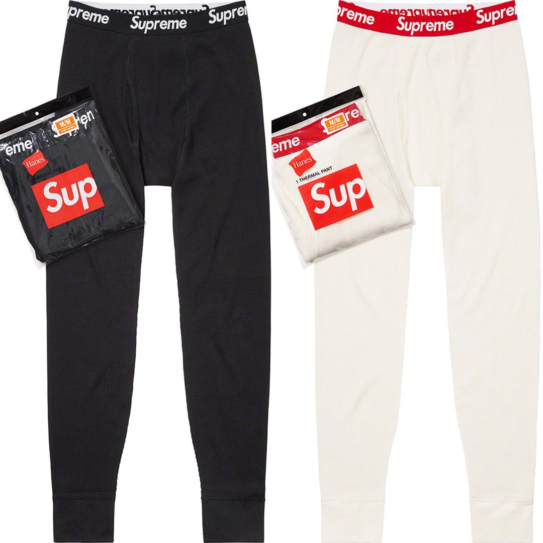 SUPREME X HANES THERMAL PANT Men s Fashion Bottoms Joggers on