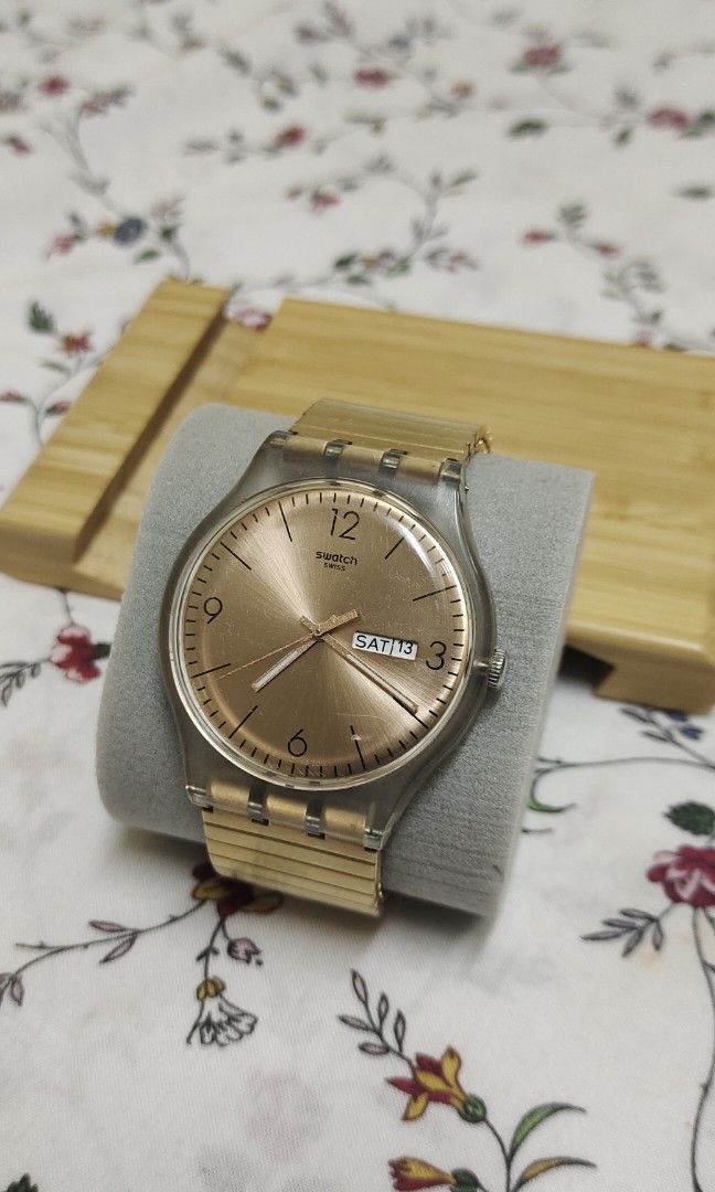 Swatch watch discount rose gold