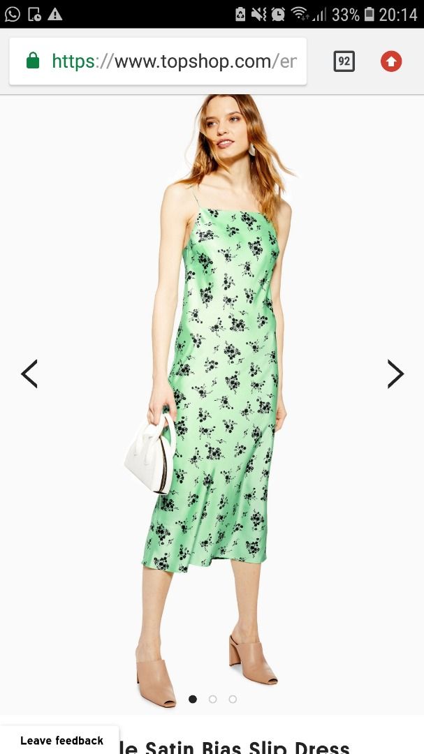 Topshop satin top floral dress