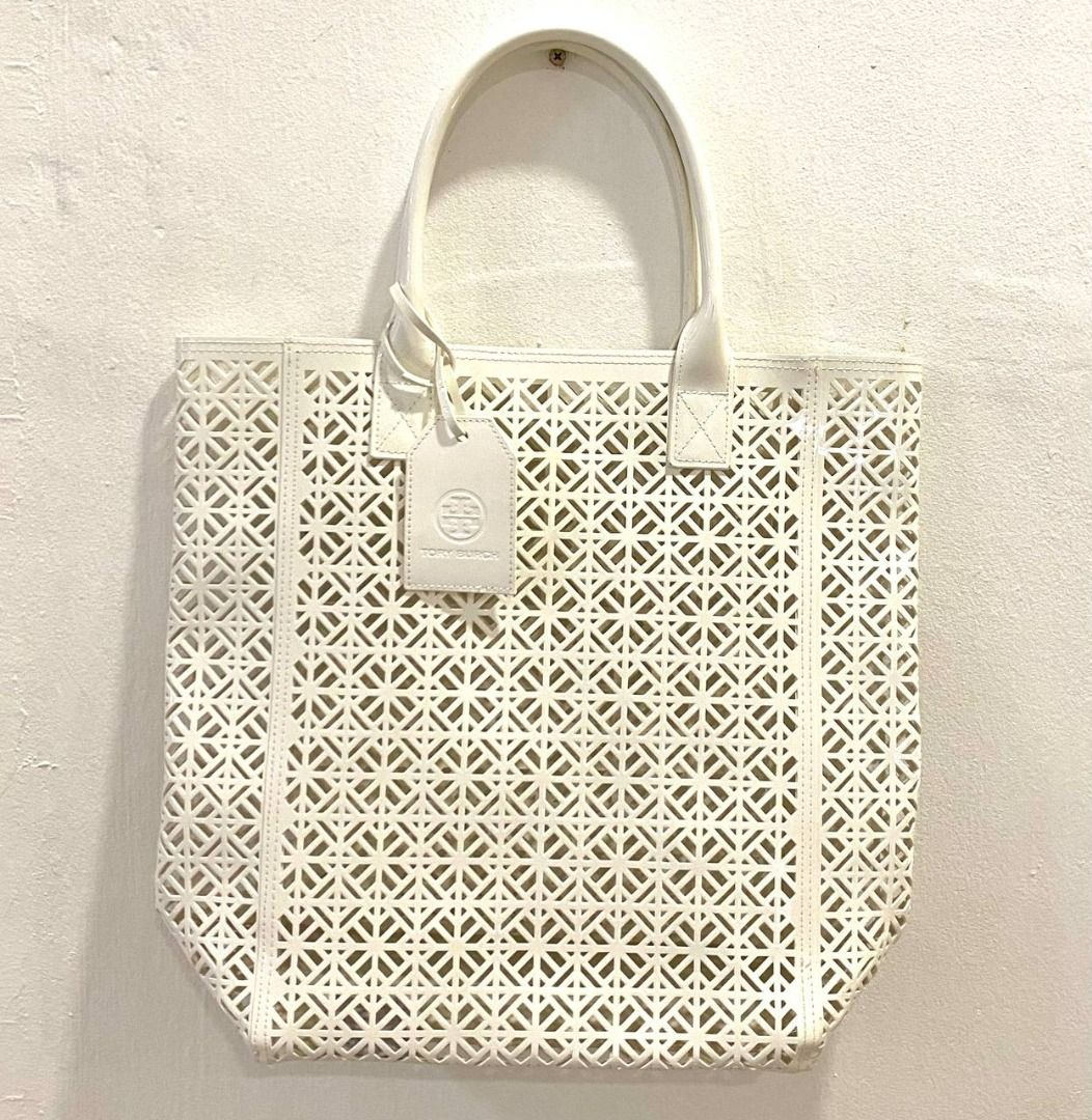 NEW Tory Burch PVC Tote Bag White