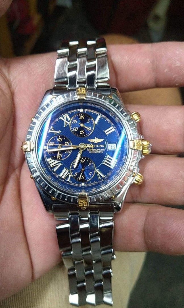 Two-Tone Breitling Crosswind Watch (Category: Luxury Watches) located in Tagum. Submitted by cathsuesurplus (Listing ID 1203840075, Image 2). Description: Two-Tone Breitling Crosswind Watch Complete Receipt, Warranty and Papers mine 360k #breitling #genuinewatch.