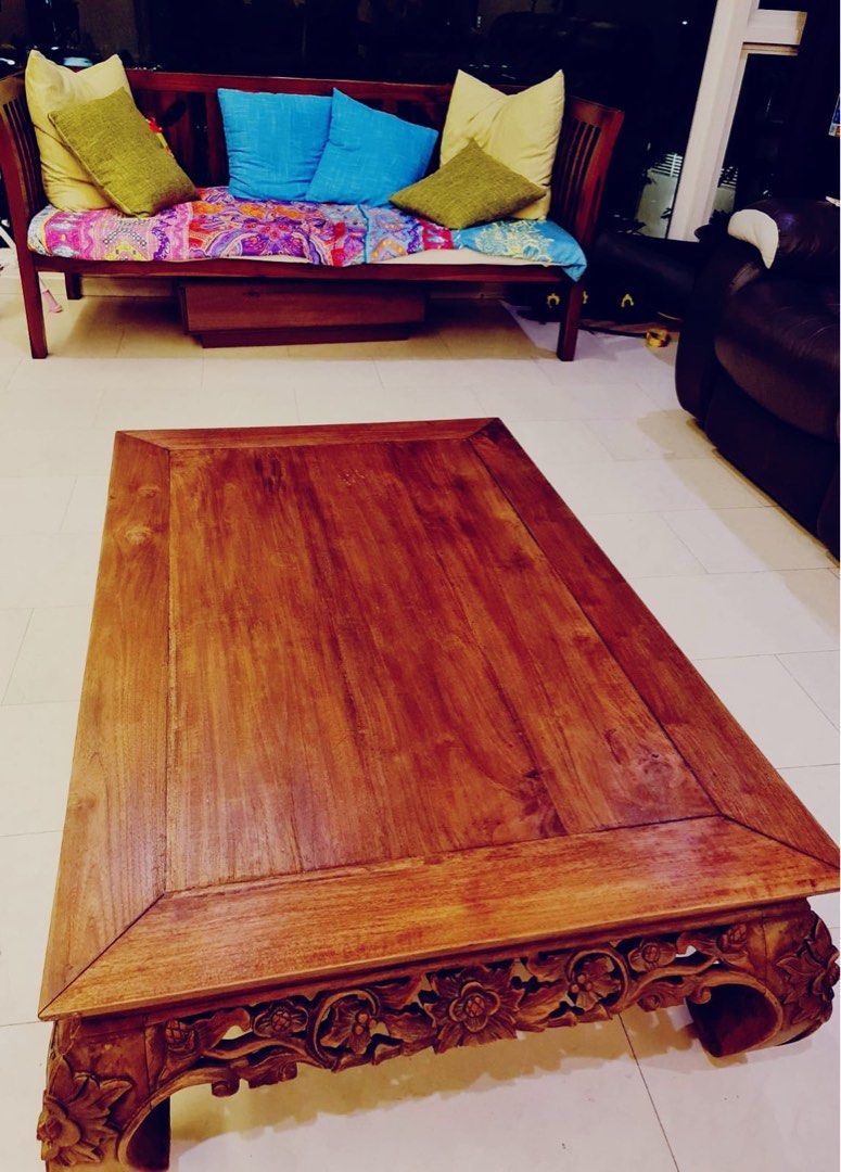 Vintage coffee table teakwood, Furniture & Home Living, Furniture