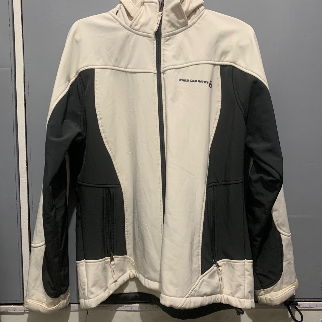 white free country jacket removable hood Women s Fashion Coats