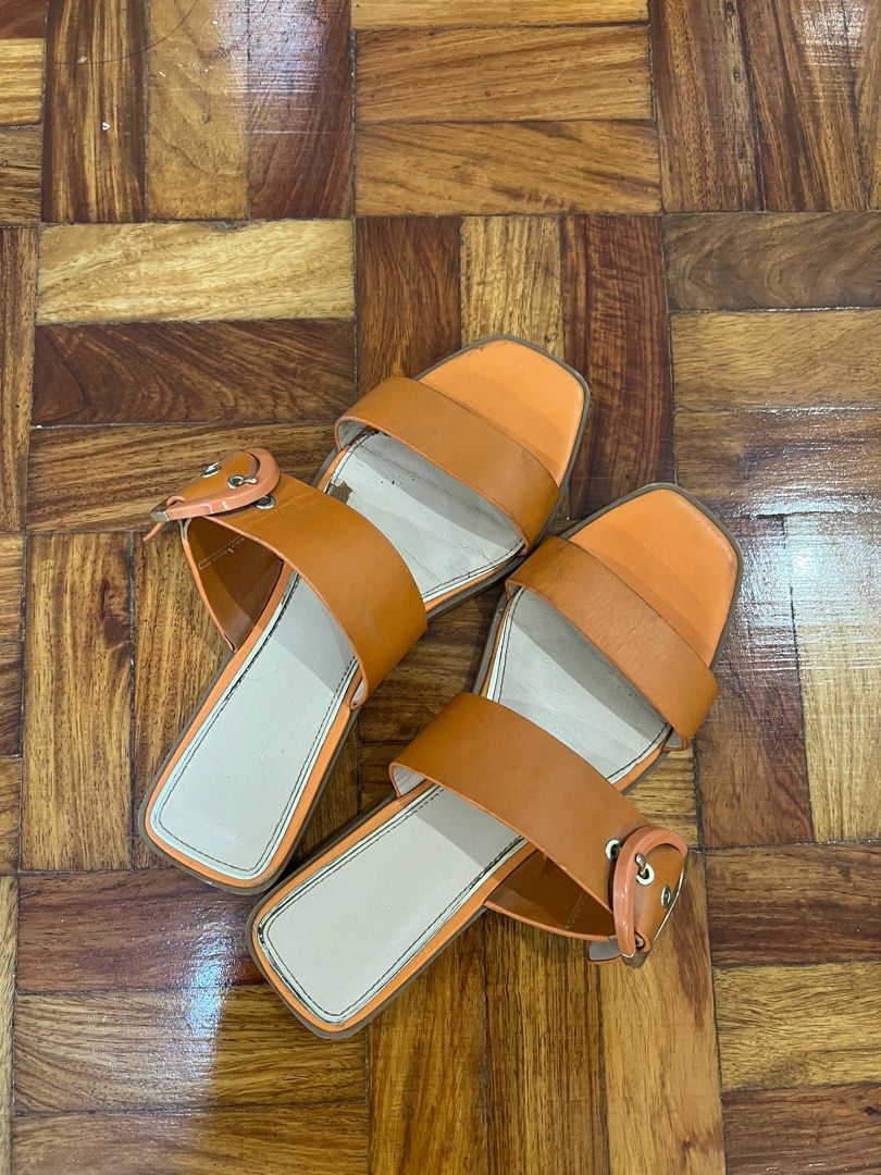 Zara orange sandals deals