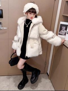 120cm  White Duck down feather winter jacket (女童羽绒服)