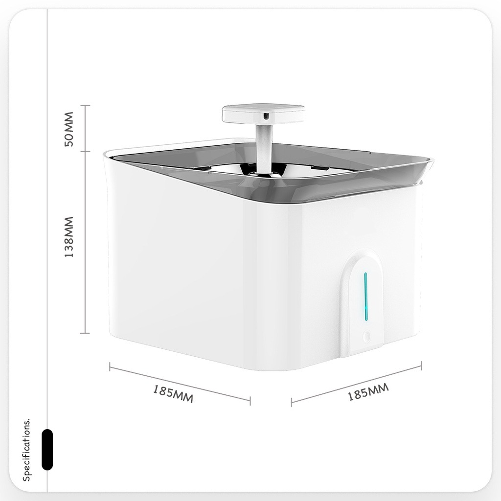 3.5L Cat Water Fountain with Filter Pet Water Dispenser Transparent Water Level Dog Drinking