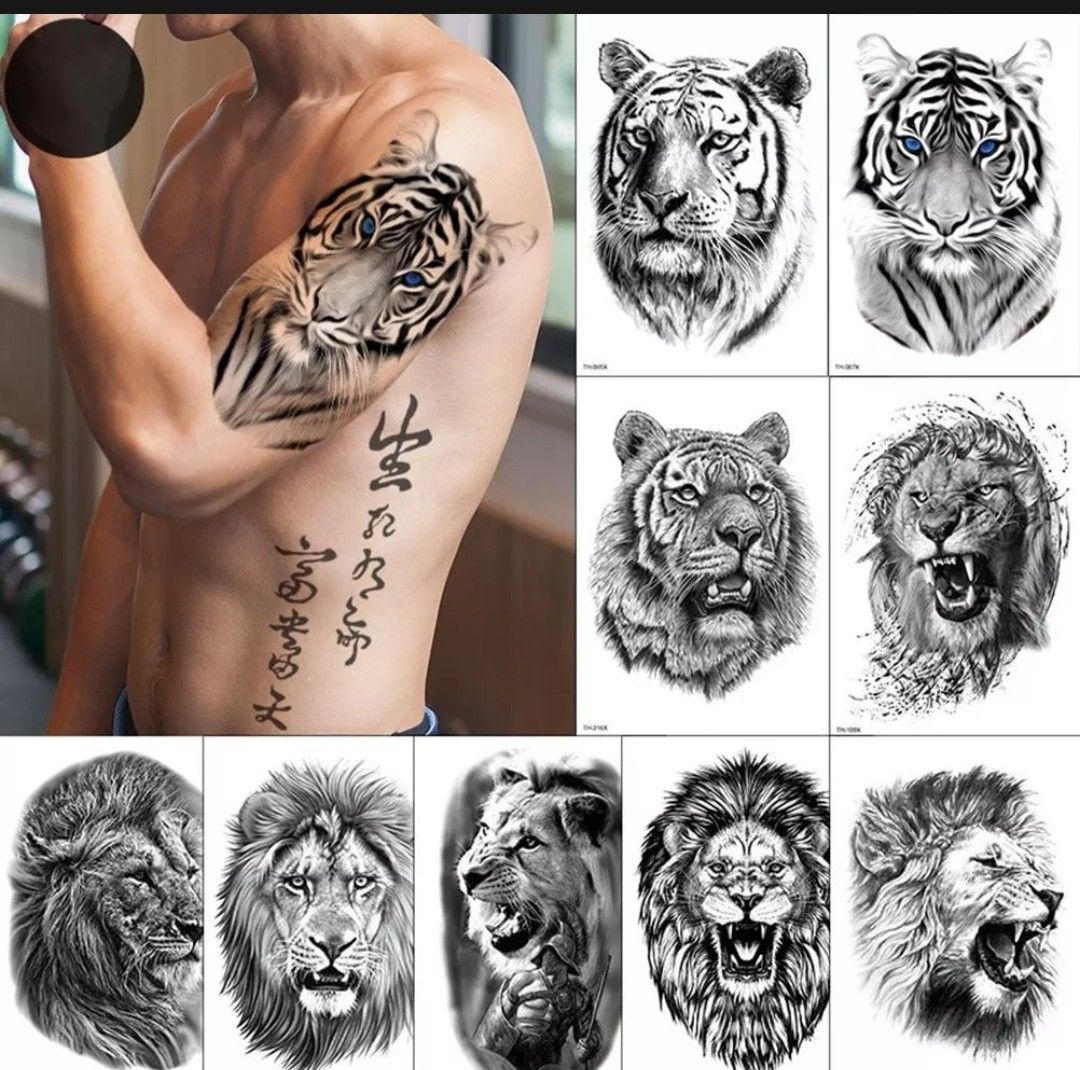 150mm*210mm 3D Tiger Wolf Lion Watercolor Temporary Tattoo Sticker DIY Body  Art Colorful Animals Painting Drawing Rabbit Horse Decal Waterproof Tattoos  Sticker | Wish