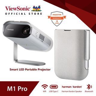 (3minths installment)USA brand new(viewsonic) M1 pro smart LED protable projector with harman kardon speaker build in battery free same day  delivery with local 2year warranty