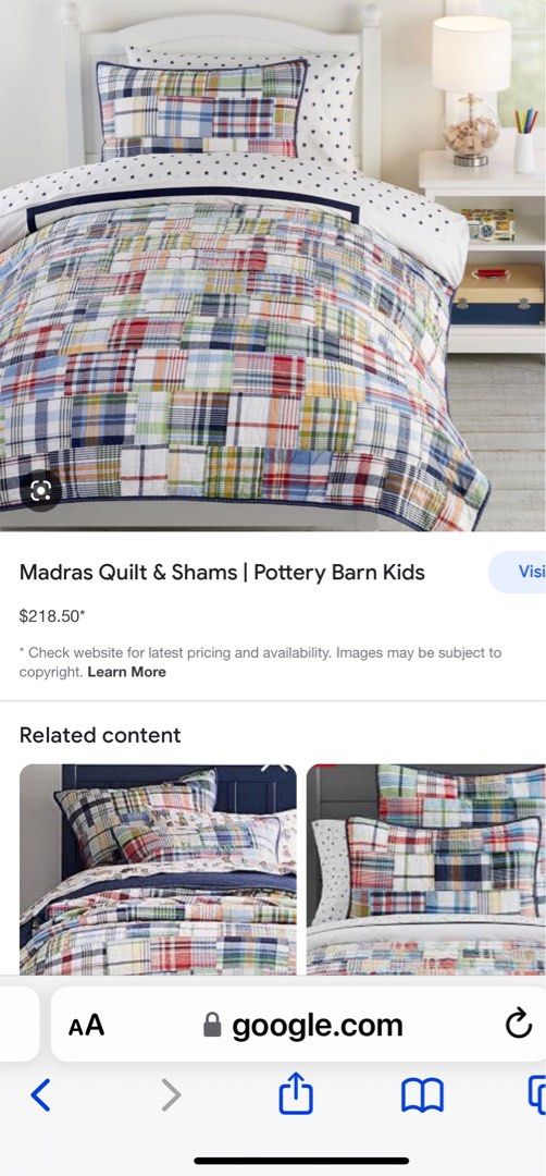 Pottery barn sales madras quilt