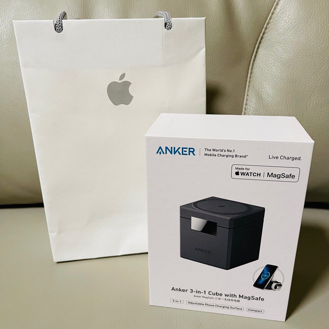 全新New ! Anker Cube 3 in 1 MagSafe Cube 禮物iphone 14 無線充電器