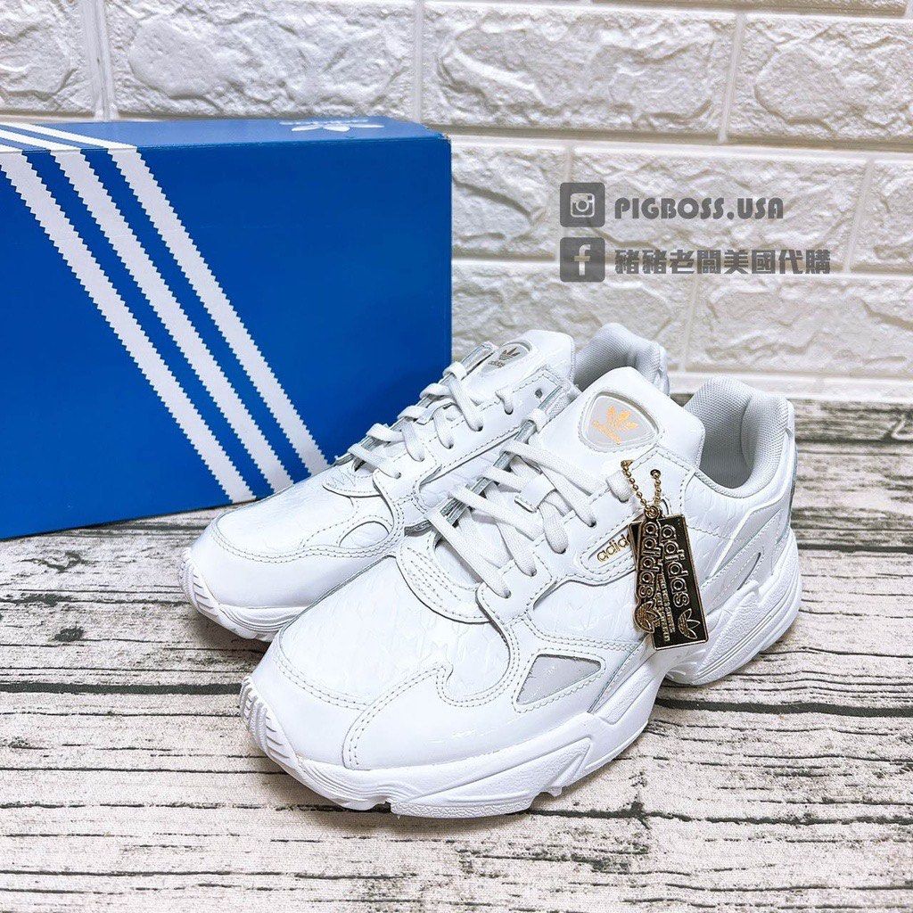 ADIDAS ORIGINALS FALCON 白色經典漆皮休閒運動女款FV1116, 家具及居家用品, 居家裝飾, 其他居家裝飾在旋轉拍賣