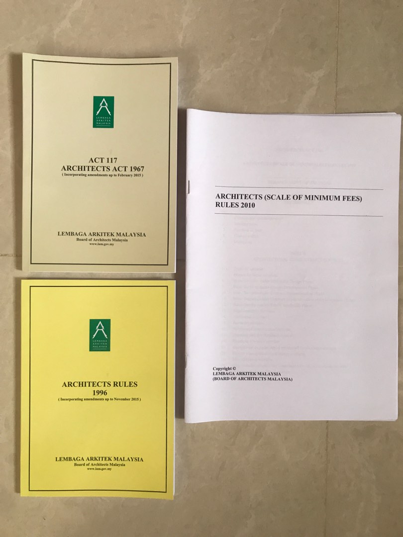 Architect Act, Rules & Scale of Minimum Fees (1 set), Hobbies & Toys