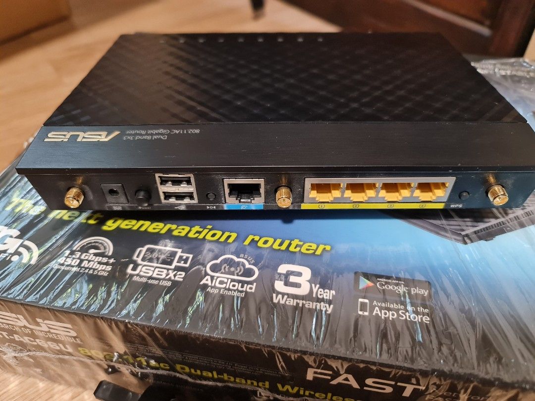 Asus wireless router RT-AC66U Wireless-AC1750, TV & Home Appliances, TV ...