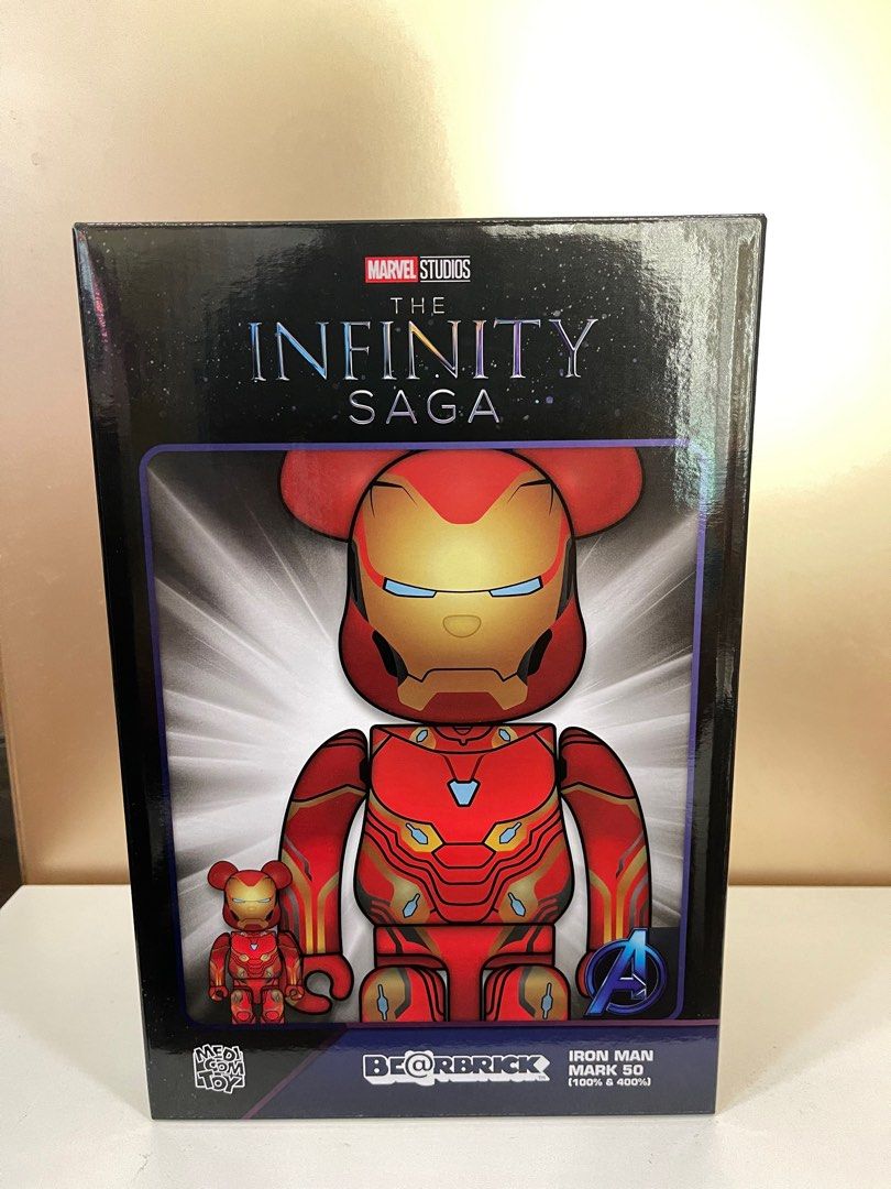 Bearbrick Iron Man Mark 50 - 400% & 100%, Hobbies & Toys, Toys & Games On  Carousell