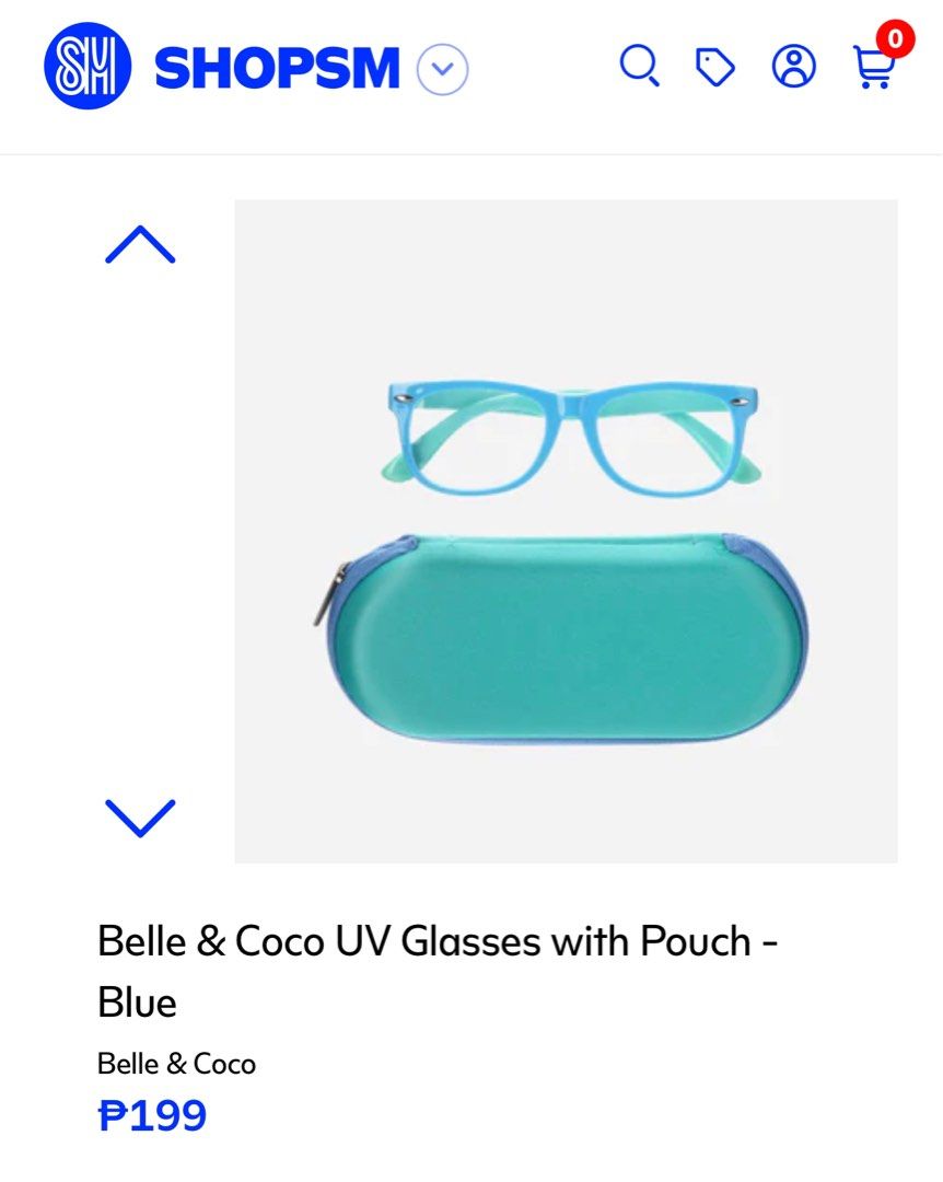 Belle & Coco UV Glasses with Pouch (Blue) (Category: Babies & Kids Fashion) located in San Juan City. Submitted by abbiefajardo (Listing ID 1204085367, Image 1). Description: Protect baby’s 20/20 vision with these UV glasses. Includes pouch and glasses 100% UV protection Anti-blue light, anti-radiation Zip closure pouch SKU Code: NCP-10085663.