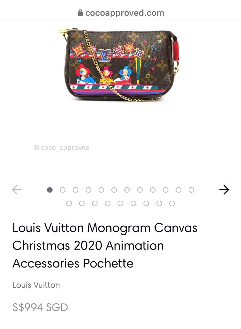 LOUIS VUITTON '20 Xmas Mini Pochette Rouge Coquelicot *New