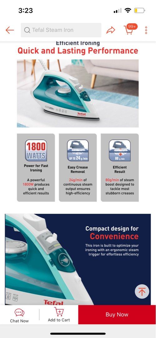 tefal eco master steam iron fv1721