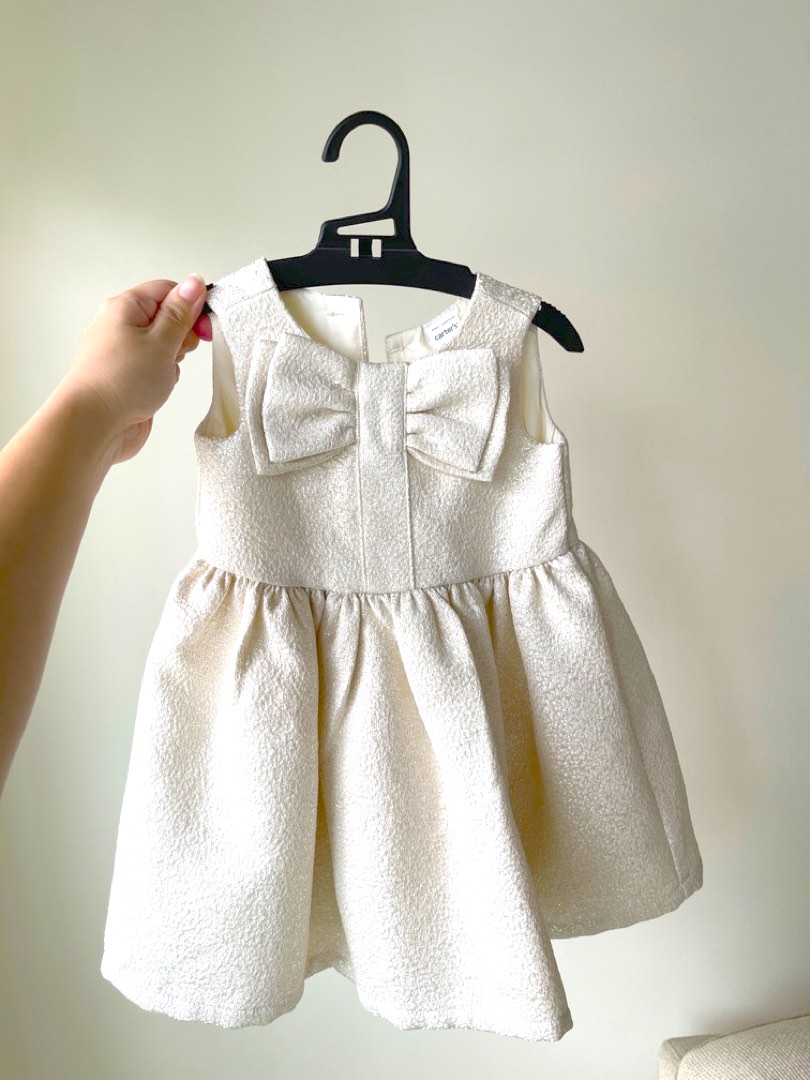 Carter s Gold Glitter Bow Dress Babies Kids Babies Kids