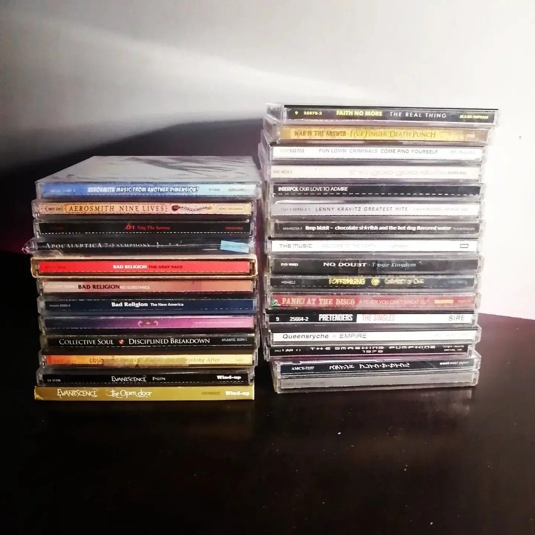 Audio CDs 05 (Category: CDs & DVDs) located in Paranaque City. Submitted by storagemnl (Listing ID 1204061876, Image 3). Description: Audio CDs 05 Php 450 each (or 3pcs for Php 1,250) *some may have concerns with cases; does not affect playback *SF not included #StorageMNL Aerosmith - Music From Another Dimension (Sealed) Aerosmith - Nine Lives AFI - Sing The Sorrow Apocalyptica - 7th Symphony Bad Religion - No Substance [SOLD] Bad Religion - The