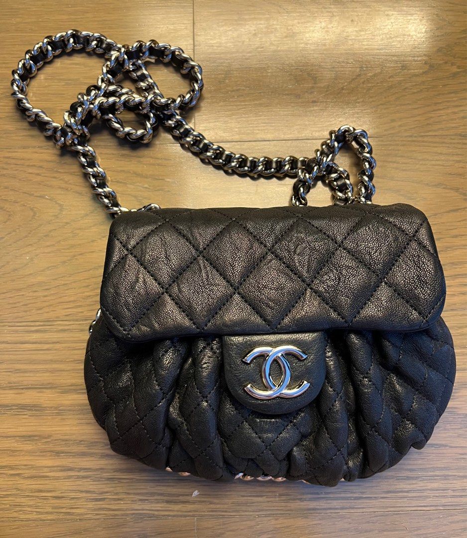 Chanel Calfskin Chain Around Messenger Bag, Luxury, Bags & Wallets