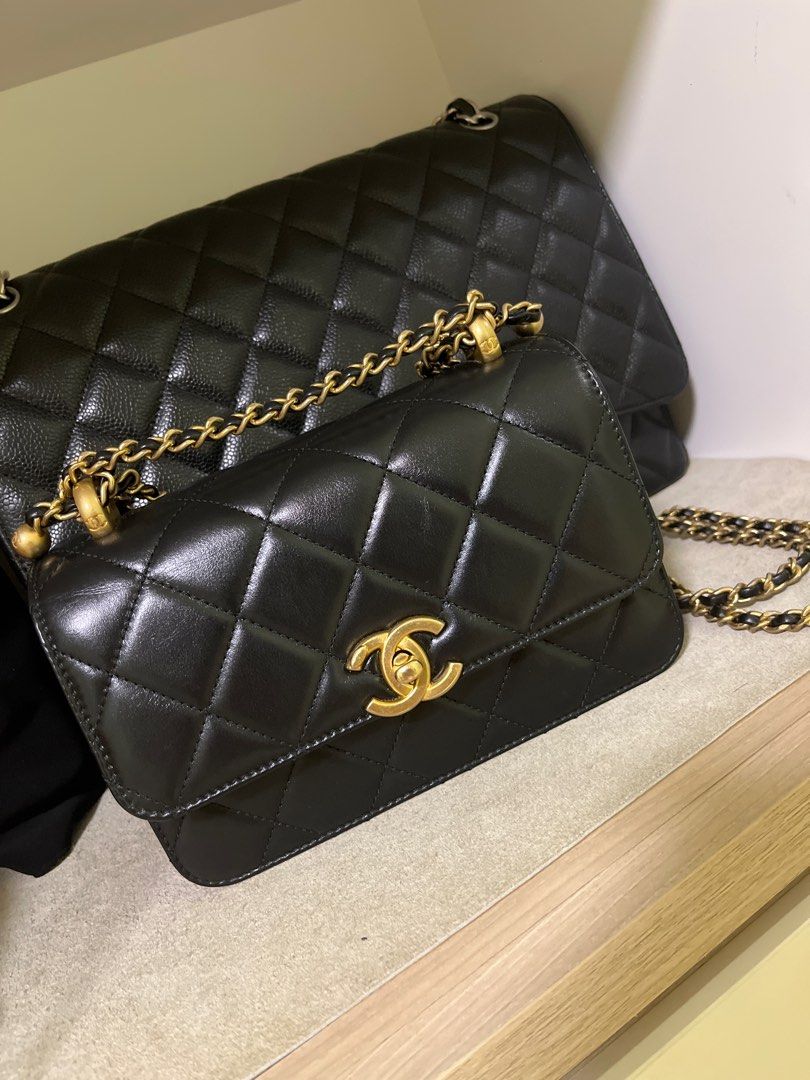 SOLD) 🐈‍⬛️ Chanel 23P Heart Pearl Crush Long Vanity, Luxury, Bags & Wallets  on Carousell