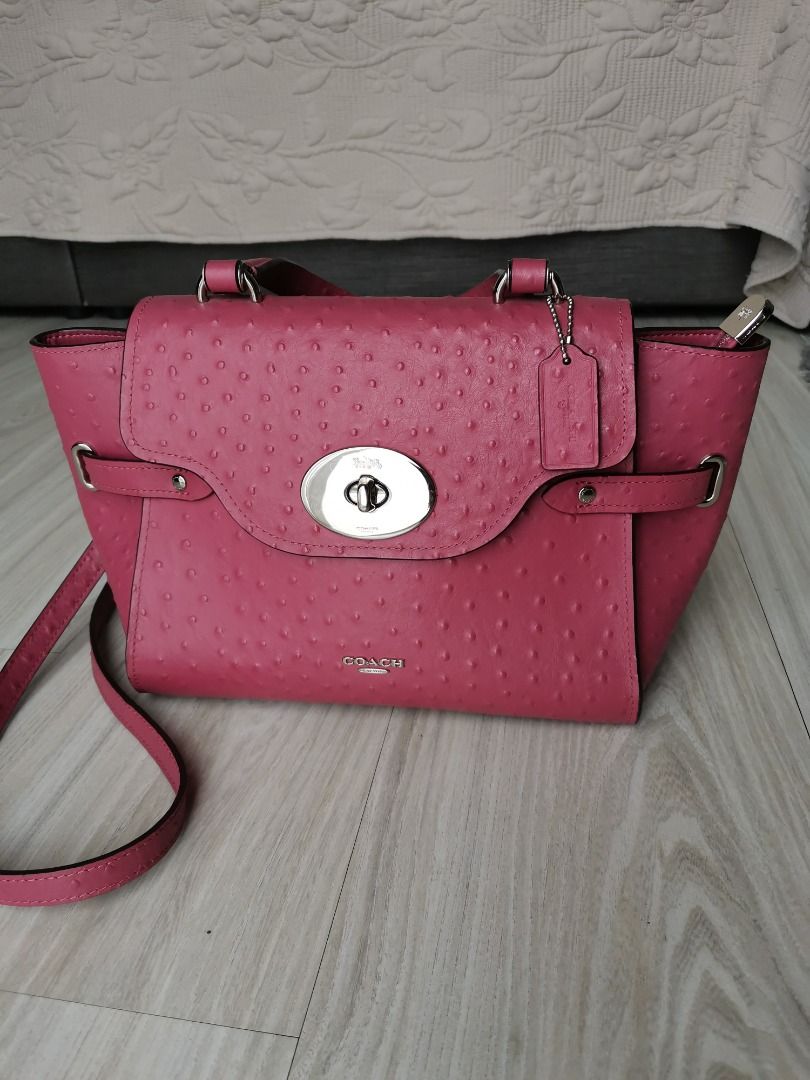 COACH Ostrich Leather Satchel Crossbody Women s Fashion Bags