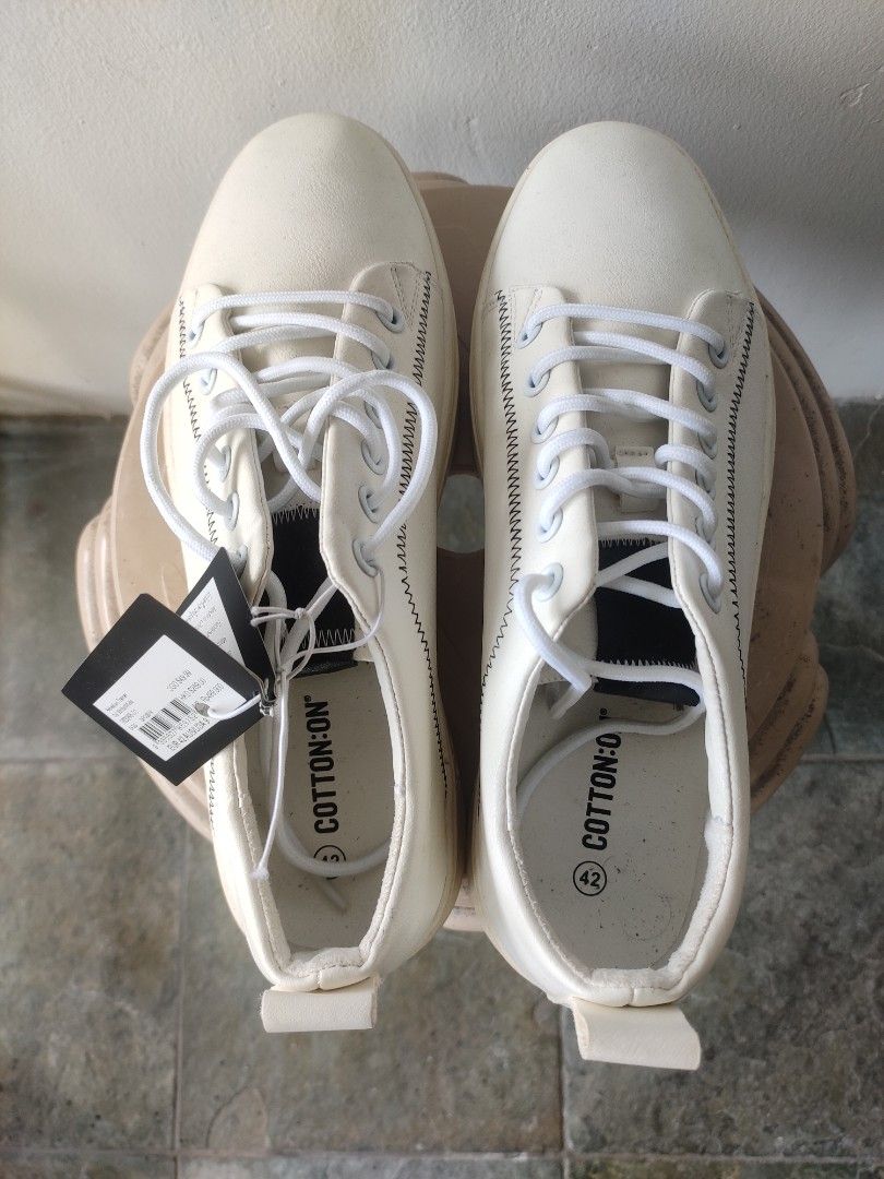 Cotton on white shoe