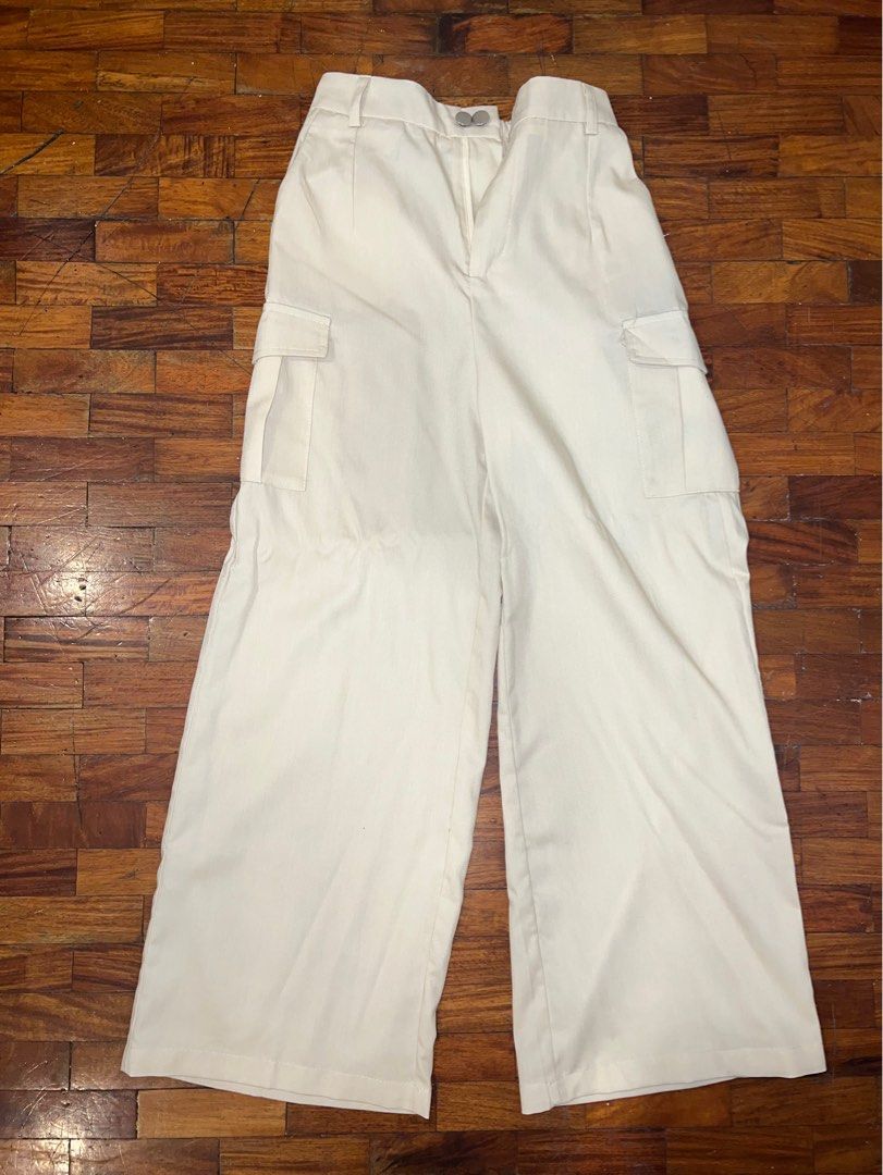 Cream Cargo Pants, Women's Fashion, Bottoms, Other Bottoms on Carousell