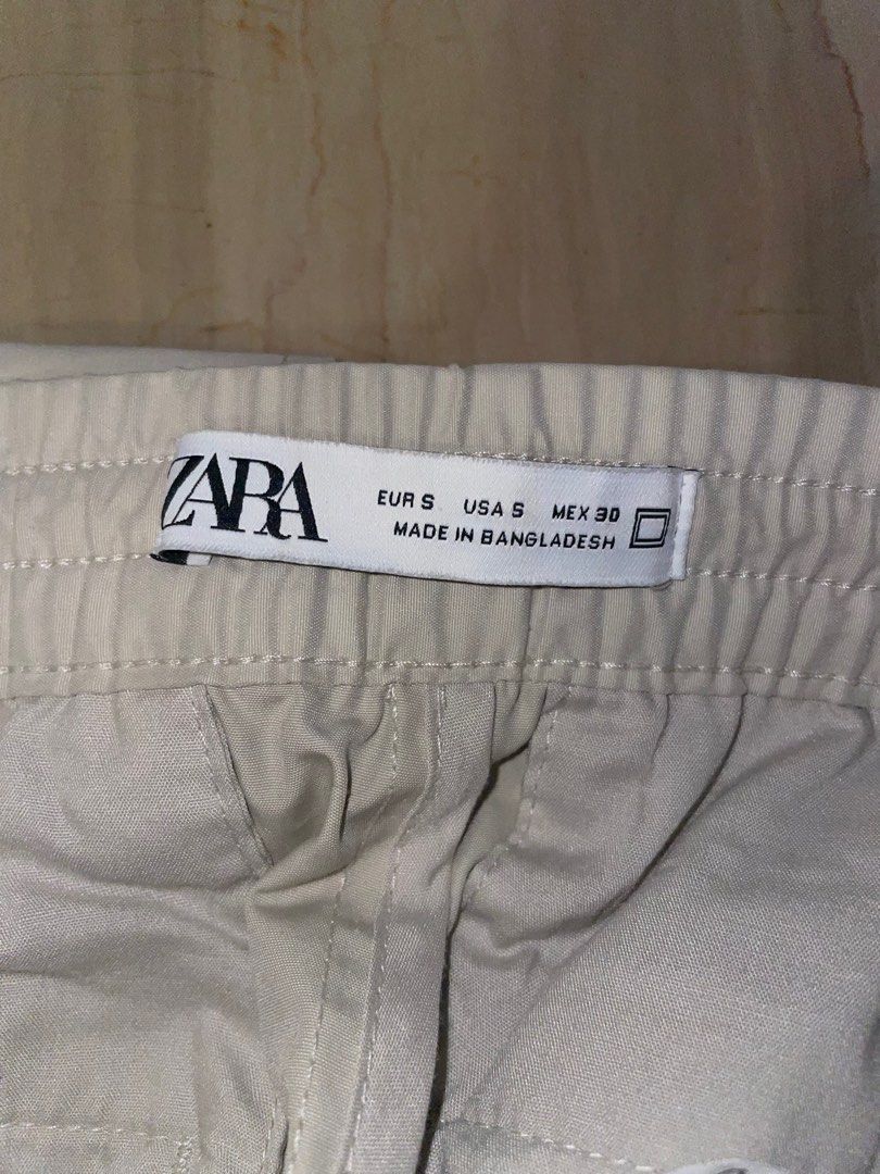 Cream Cargo Pants Zara, Men's Fashion, Bottoms, Trousers on Carousell