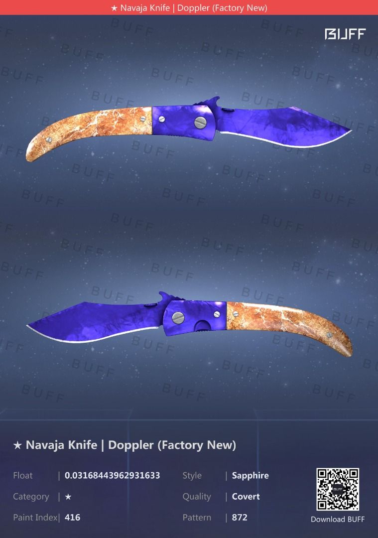 CSGO ★ Navaja Knife Doppler (Factory New) [Sapphire], Video Gaming