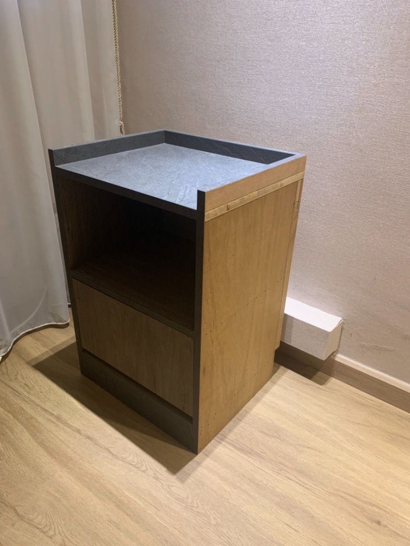 Custom made high quality bedside table with drawer, Furniture & Home