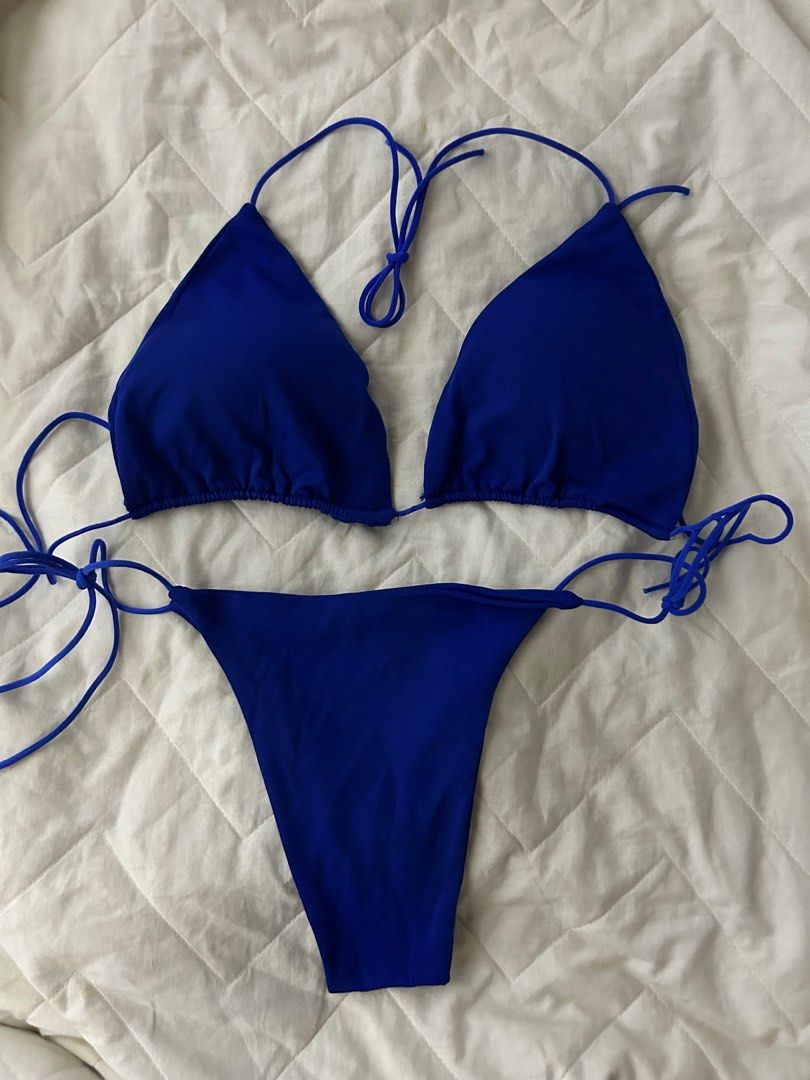 Blue swimsuit two piece clearance