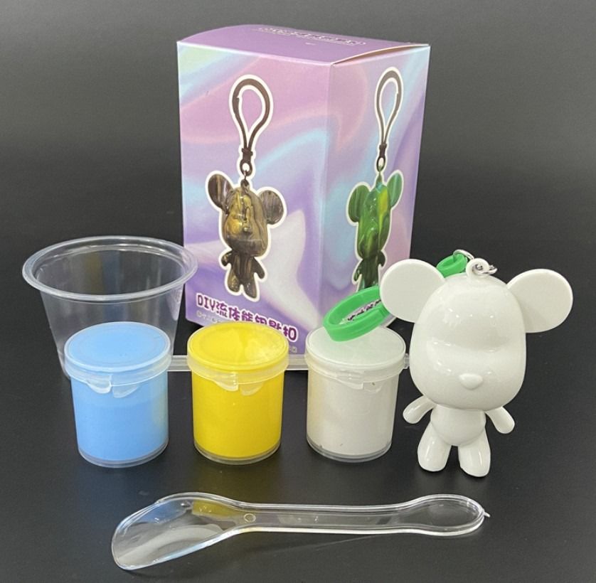 DIY Handmade Fluid Bear White Embryo Children HandPainted Vinyl Fluid