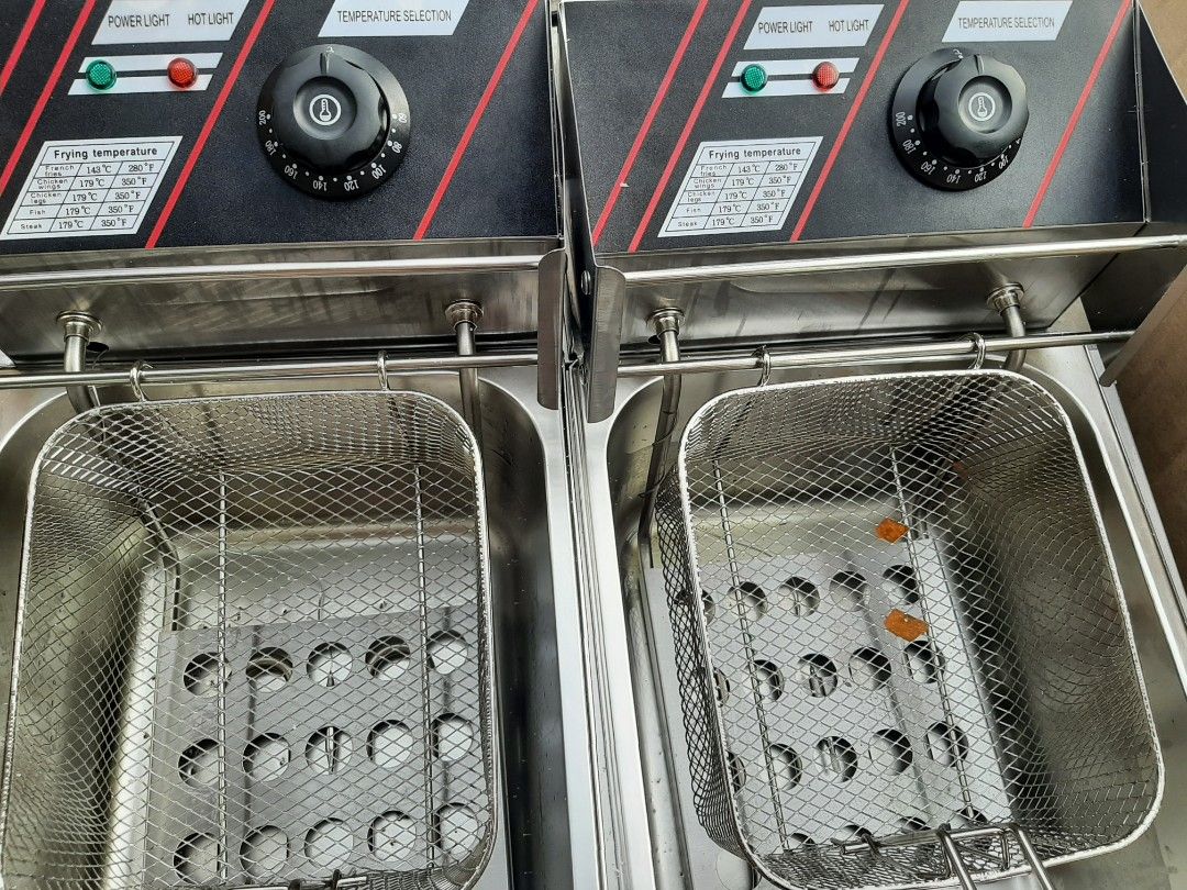 Double Electric Deep Fryer Stainless Steel Deep Oil Fryer, TV & Home