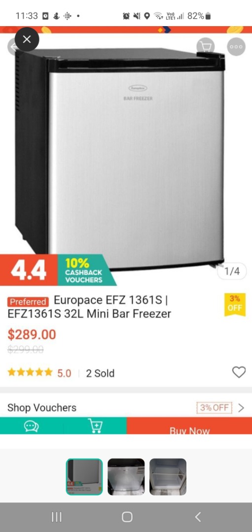 EuropAce mini bar freezer, TV & Home Appliances, Kitchen Appliances